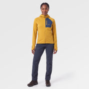 Womens Bresprekk II Hooded Full Zip Grid Fleece (Harvest Gold/Poseidon) ✦AI