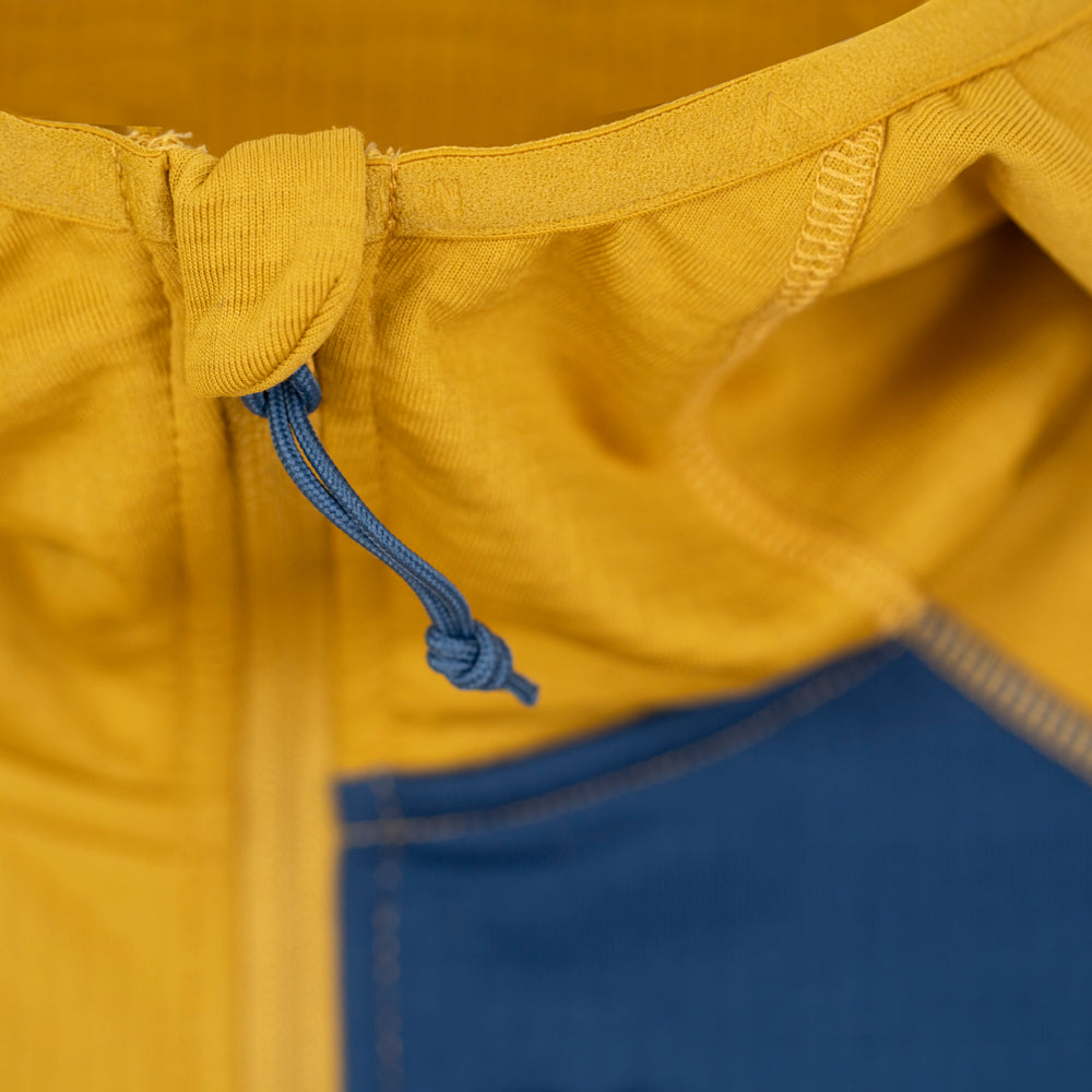 Womens Bresprekk II Hooded Full Zip Grid Fleece (Harvest Gold/Poseidon)