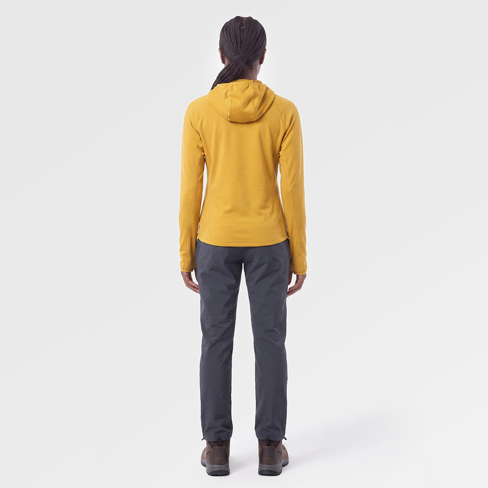 Womens Bresprekk II Hooded Full Zip Grid Fleece (Harvest Gold/Poseidon) ✦AI