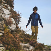 Womens Bresprekk II Hooded Full Zip Grid Fleece (Navy/Poseidon)