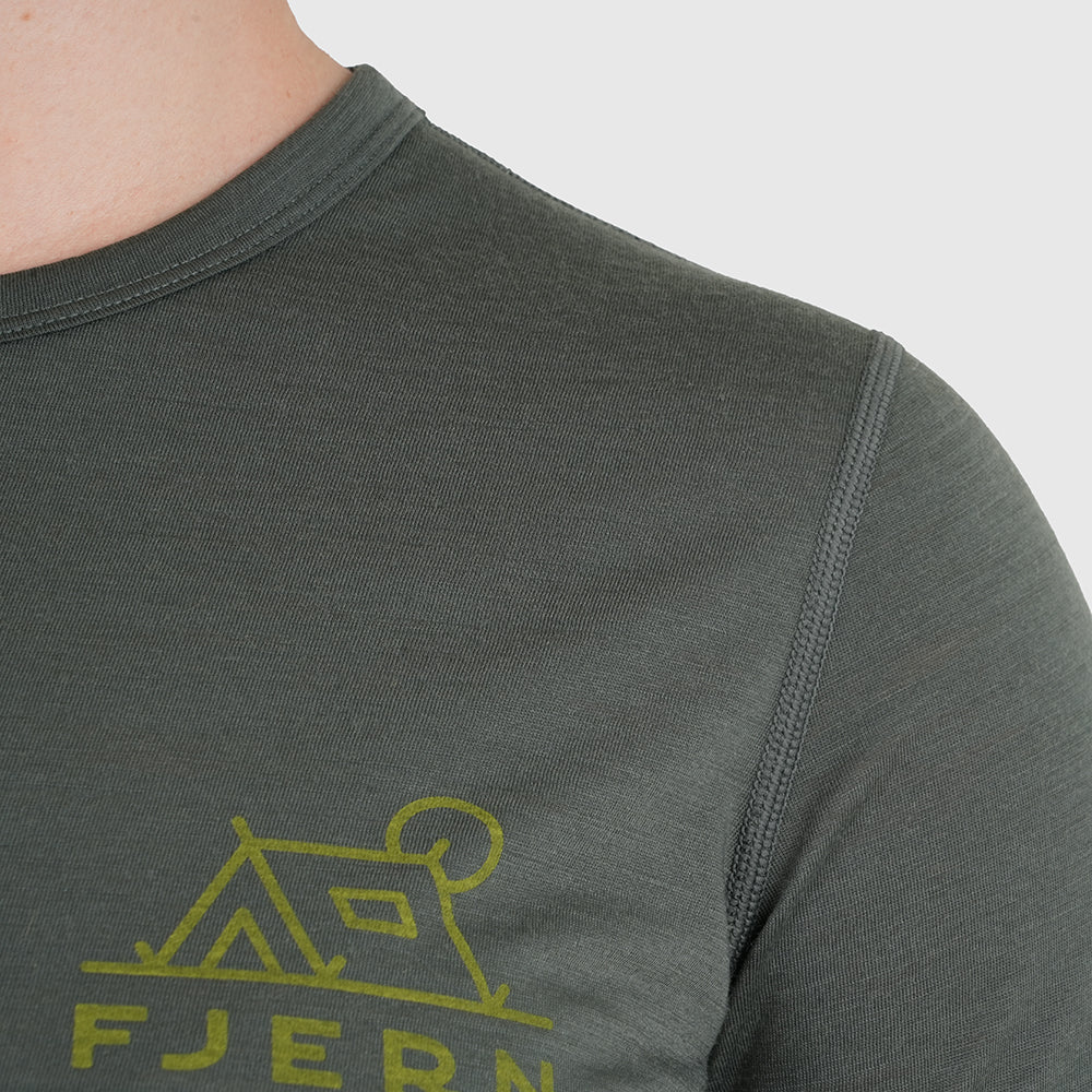 Womens Camping Merino Blend T-Shirt (Urban Chic/Lime)