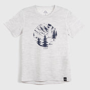 Womens Catch The Wild Merino Blend T-Shirt (Mist Grey Melange/Navy)