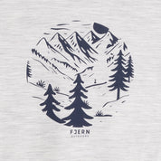 Womens Catch The Wild Merino Blend T-Shirt (Mist Grey Melange/Navy)