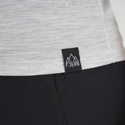 Womens Catch The Wild Merino Blend T-Shirt (Mist Grey Melange/Navy)