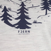 Womens Catch The Wild Merino Blend T-Shirt (Mist Grey Melange/Navy)