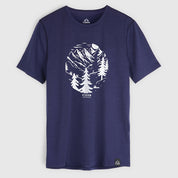 Womens Catch The Wild Merino Blend T-Shirt (Navy/White)