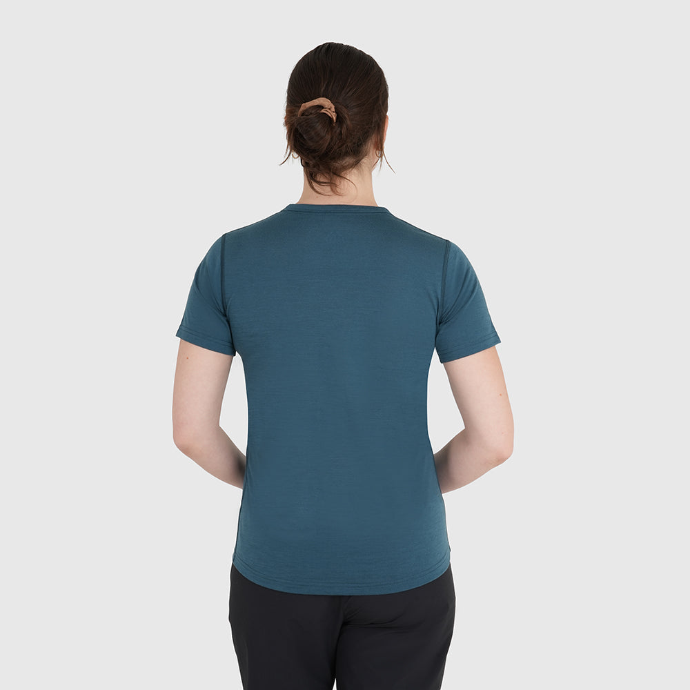Womens Catch The Wild Merino Blend T-Shirt (Petrol/Arctic)