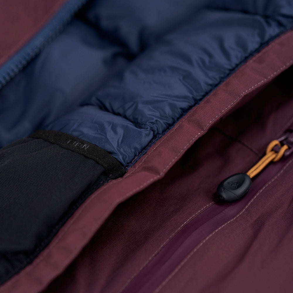 Fjern Womens Eldfjall Waterproof Down Jacket (Aubergine/Navy)