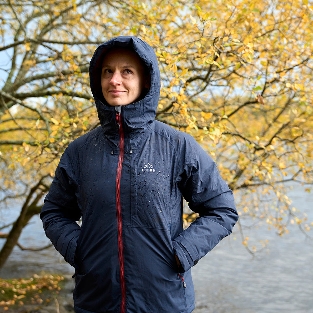 Fjern Womens Eldfjall Waterproof Down Jacket (Navy/Rust)