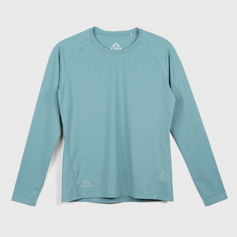 Womens Fjall LS Crew T-Shirt (Mineral Blue)