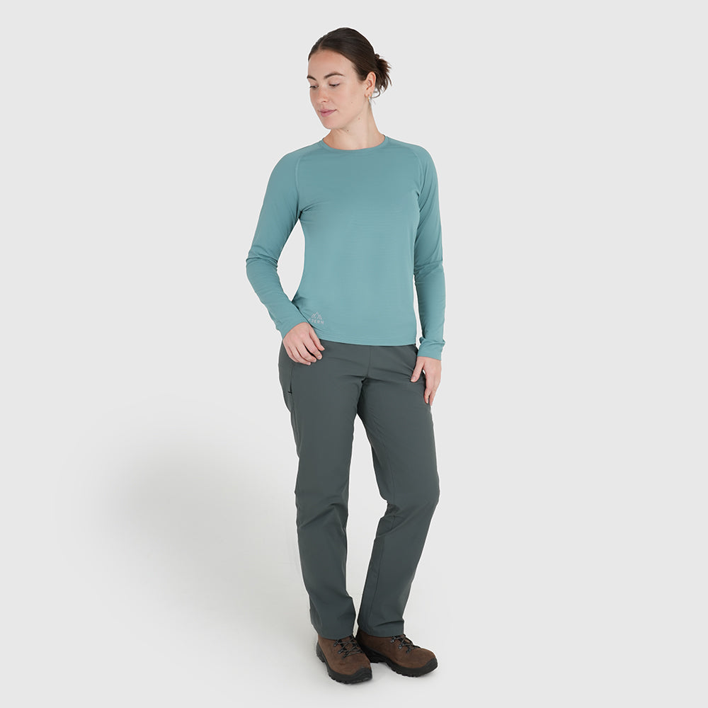 Womens Fjall LS Crew T-Shirt (Mineral Blue)