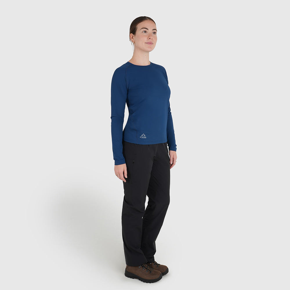 Womens Fjall LS Crew T-Shirt (Poseidon)