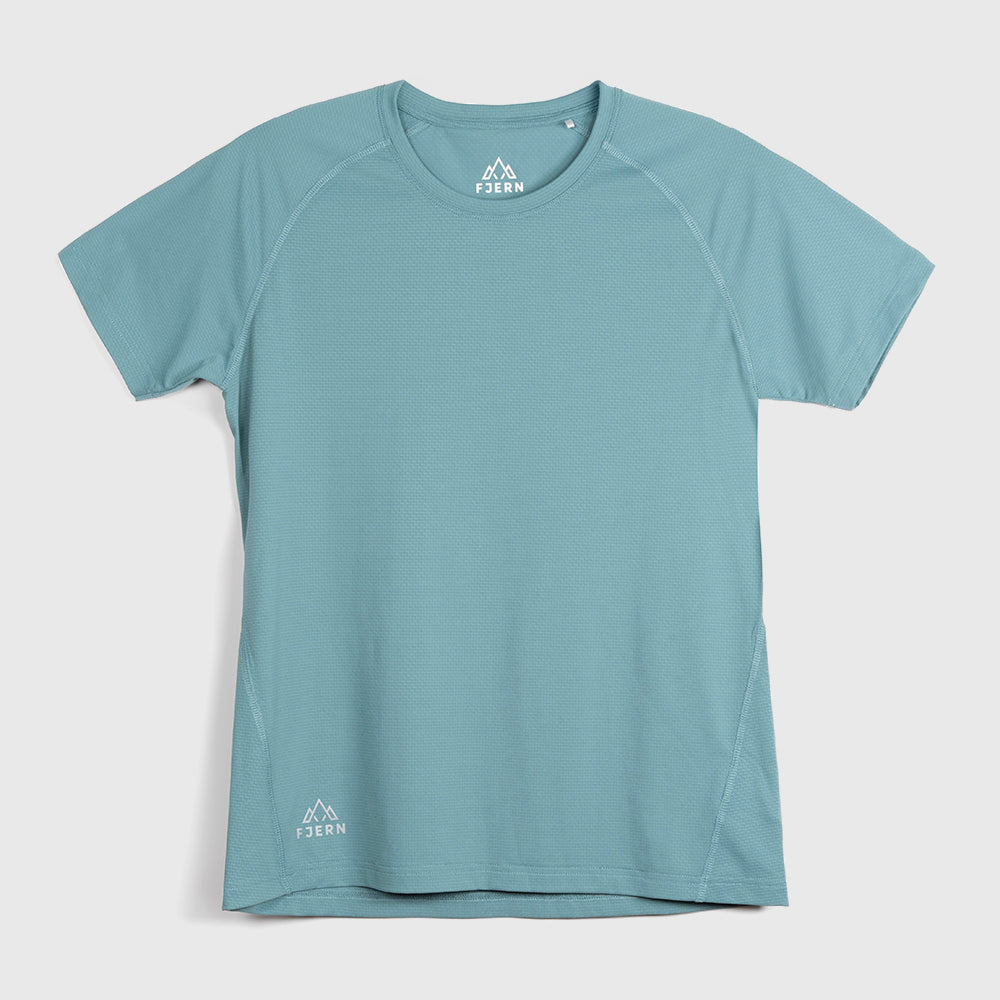 Womens Fjall Crew T-Shirt (Mineral Blue)