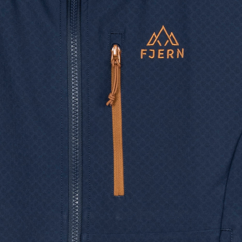 Womens Fjälltopp Tech Hooded Jacket (Navy/Mustard)