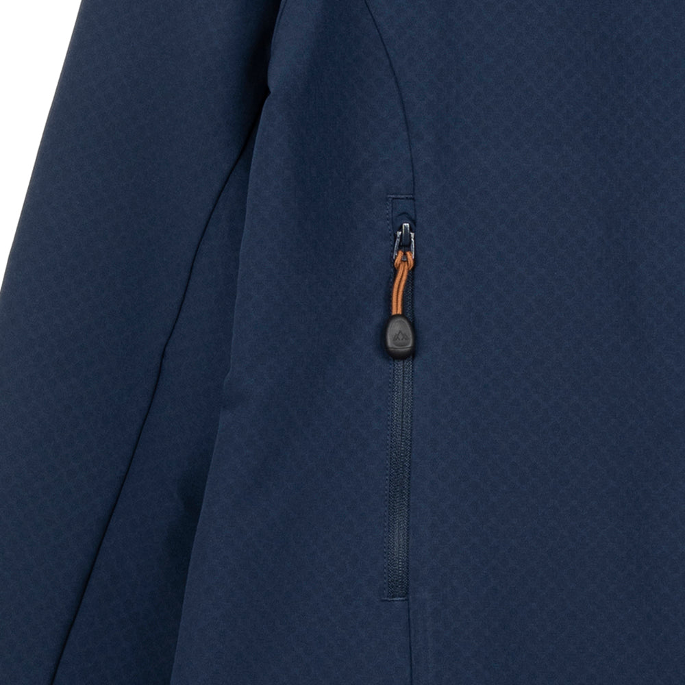 Womens Fjälltopp Tech Hooded Jacket (Navy/Mustard)