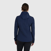 Womens Fjälltopp Tech Hooded Jacket (Navy/Mustard)