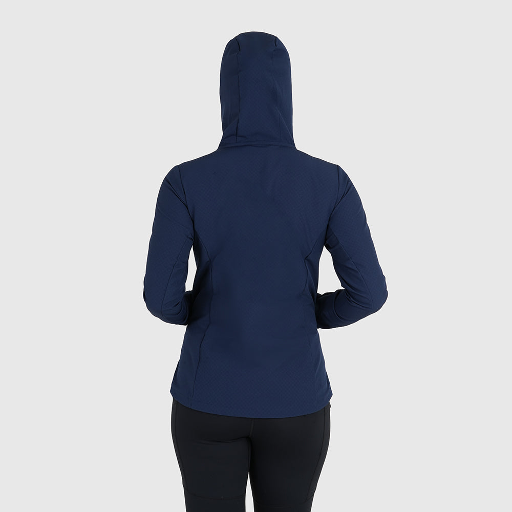 Womens Fjälltopp Tech Hooded Jacket (Navy/Mustard)