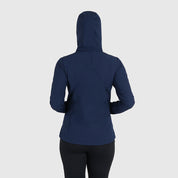 Womens Fjälltopp Tech Hooded Jacket (Navy/Mustard)