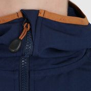 Womens Fjälltopp Tech Hooded Jacket (Navy/Mustard)