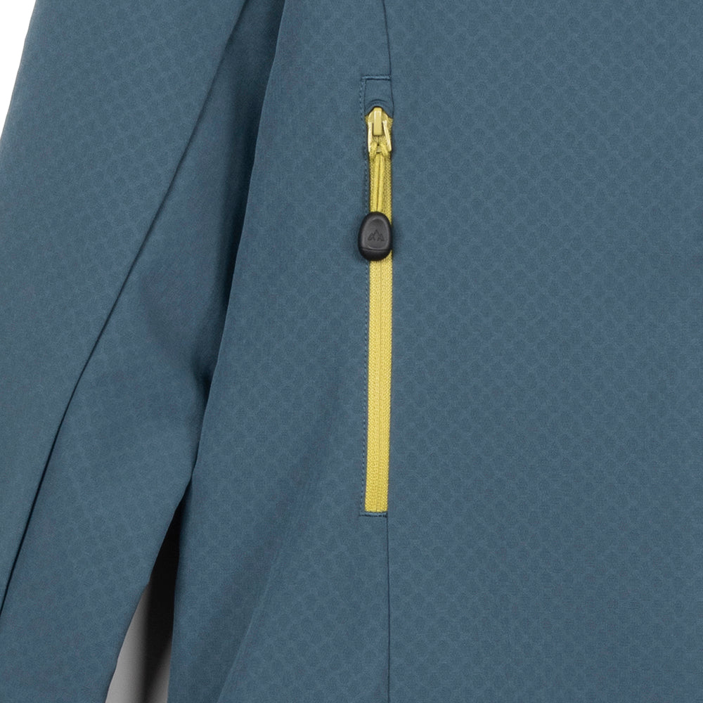 Womens Fjälltopp Tech Hooded Jacket (Orion Blue/Lime)