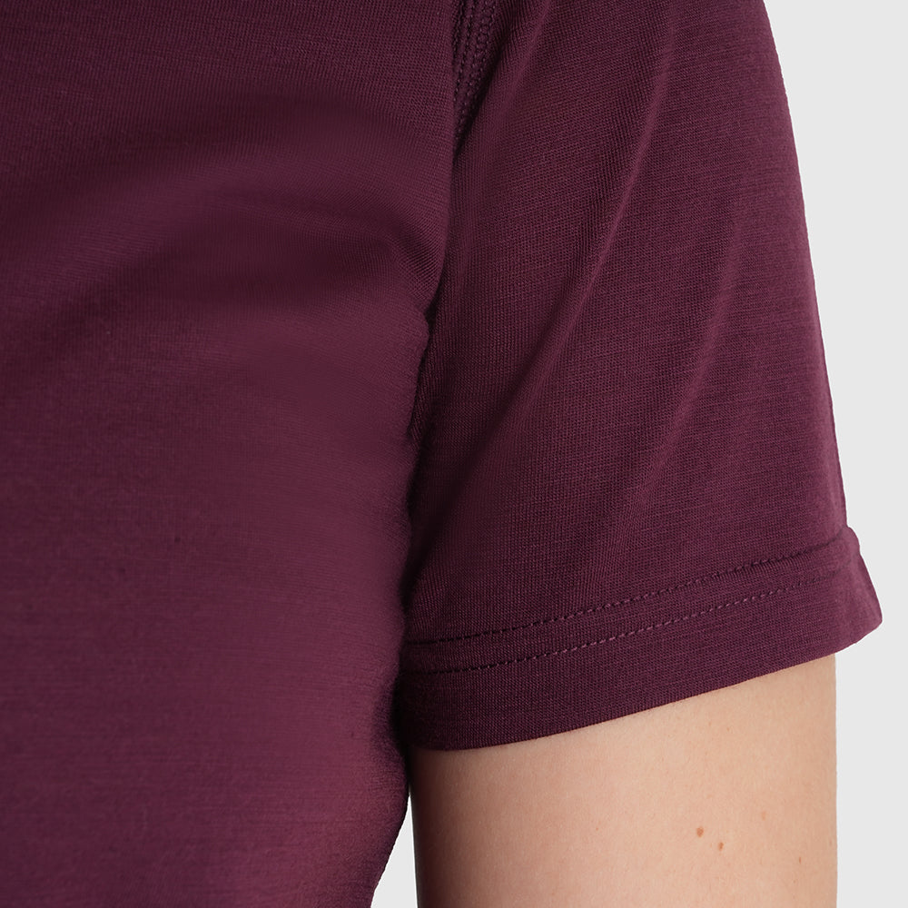 Womens Henge Merino Blend T-Shirt (Aubergine)