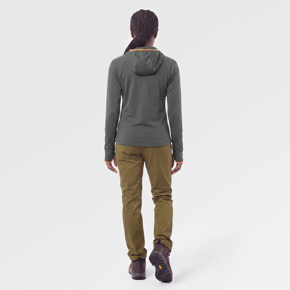 Womens Klifra Light Grid Fleece Hoodie (Urban Chic/Mustard) ✦AI