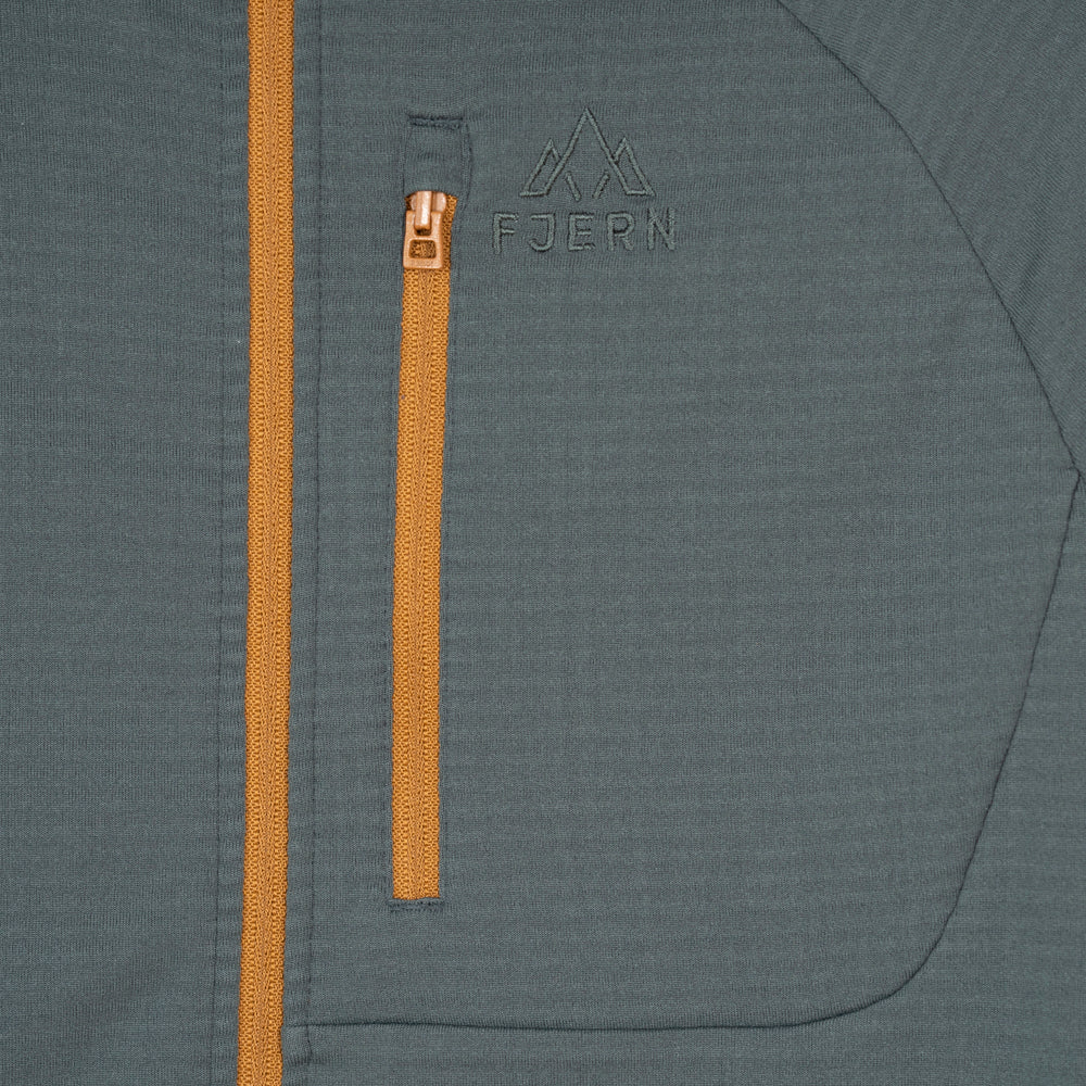 Womens Klifra Light Grid Fleece Hoodie (Urban Chic/Mustard)