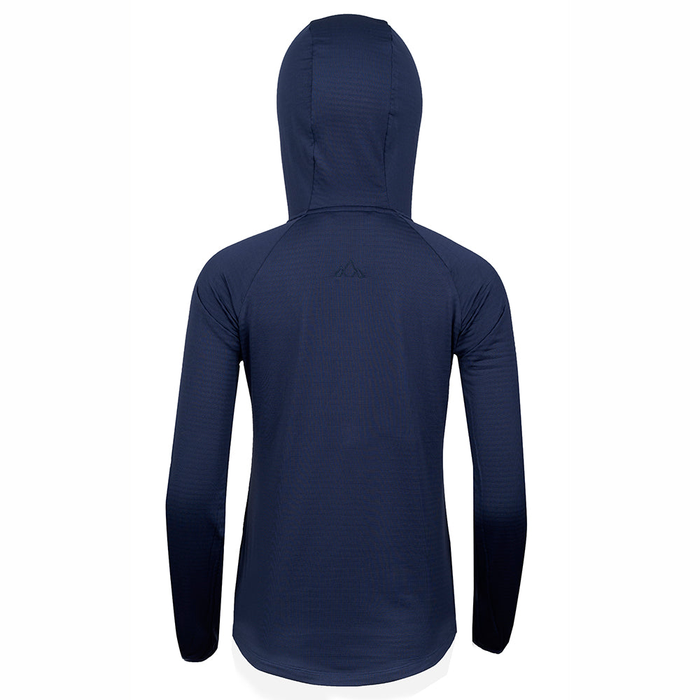Fjern Womens Klifra Light Grid Fleece Pullover (Navy/Moss)