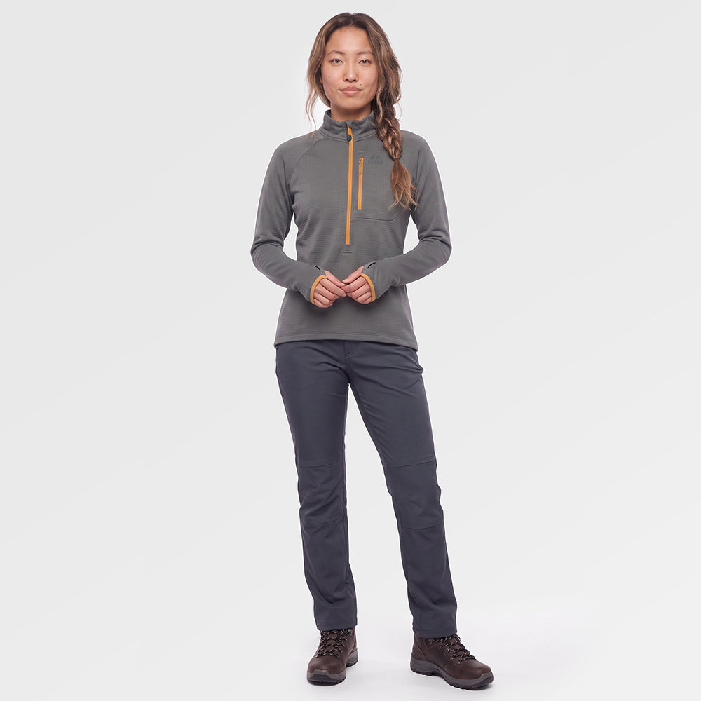 Womens Klifra 1/2 Zip Light Grid Fleece (Urban Chic/Mustard) ✦AI