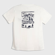 Womens Landscape Merino Blend T-Shirt (Chalk/Navy)