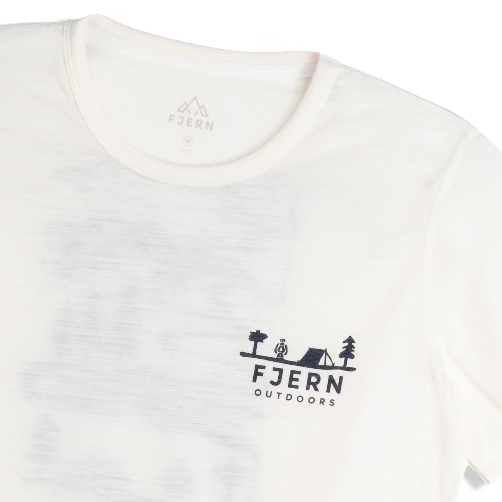 Womens Landscape Merino Blend T-Shirt (Chalk/Navy)