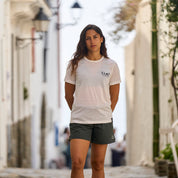 Womens Landscape Merino Blend T-Shirt (Chalk/Navy)
