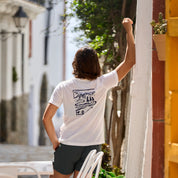 Womens Landscape Merino Blend T-Shirt (Chalk/Navy)