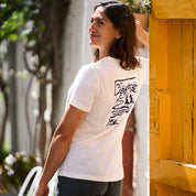 Womens Landscape Merino Blend T-Shirt (Chalk/Navy)
