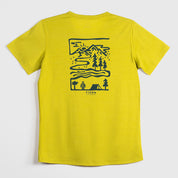 Womens Landscape Merino Blend T-Shirt (Lime/Petrol)