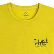 Womens Landscape Merino Blend T-Shirt (Lime/Petrol)
