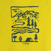 Womens Landscape Merino Blend T-Shirt (Lime/Petrol)