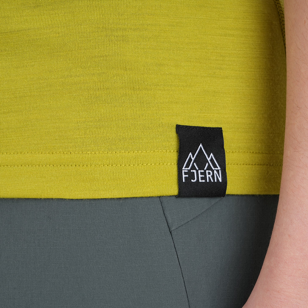 Womens Landscape Merino Blend T-Shirt (Lime/Petrol)