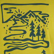 Womens Landscape Merino Blend T-Shirt (Lime/Petrol)