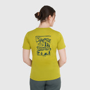 Womens Landscape Merino Blend T-Shirt (Lime/Petrol)