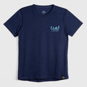 Womens Landscape Merino Blend T-Shirt (Navy/Mineral Blue)