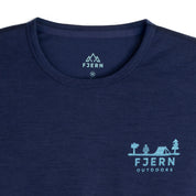 Womens Landscape Merino Blend T-Shirt (Navy/Mineral Blue)