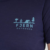 Womens Landscape Merino Blend T-Shirt (Navy/Mineral Blue)