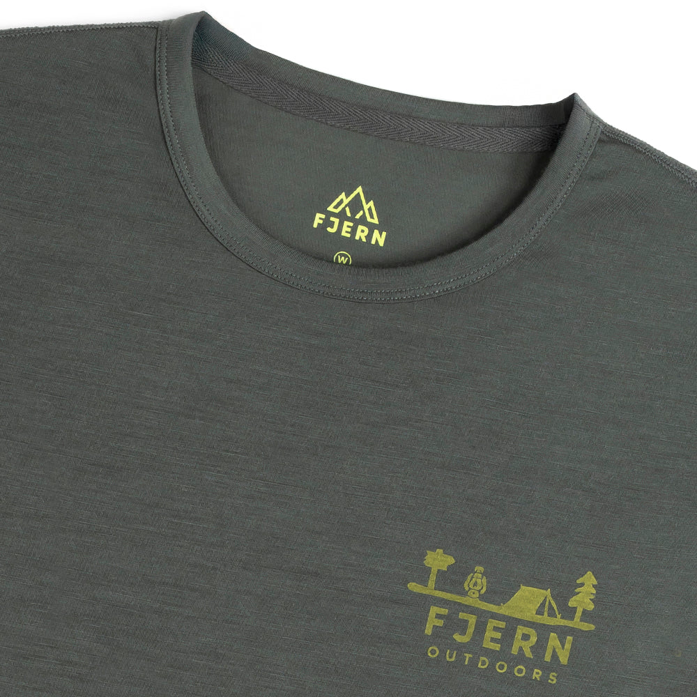 Womens Landscape Merino Blend T-Shirt (Urban Chic/Lime)