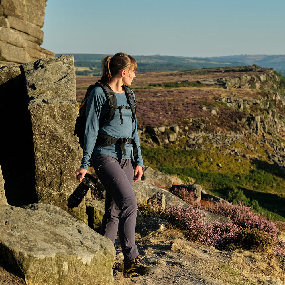 Fjern - Womens Nord Softshell Trousers (Storm Grey) | Conquer any terrain with our Nord mountaineering trousers, designed for all-season hiking