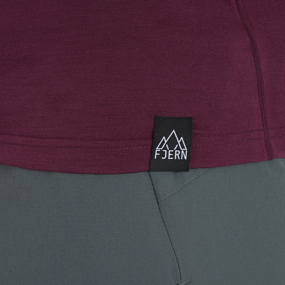 Womens Preikestolen Merino Blend T-Shirt (Aubergine/Chalk)