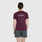 Womens Preikestolen Merino Blend T-Shirt (Aubergine/Chalk)