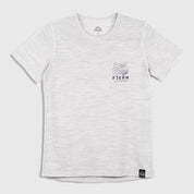 Womens Preikestolen Merino Blend T-Shirt (Mist Grey Melange/Navy)
