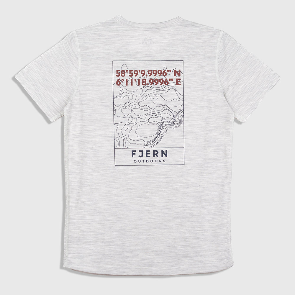 Womens Preikestolen Merino Blend T-Shirt (Mist Grey Melange/Navy)