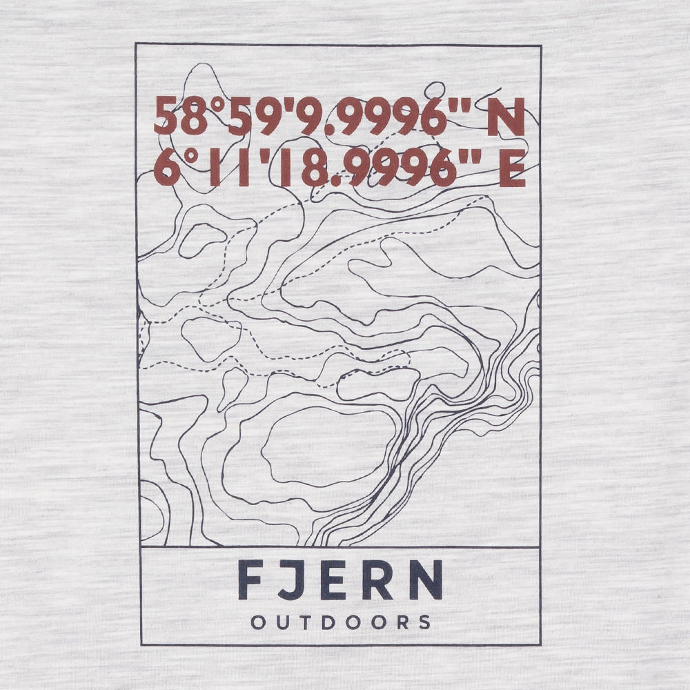 Womens Preikestolen Merino Blend T-Shirt (Mist Grey Melange/Navy)